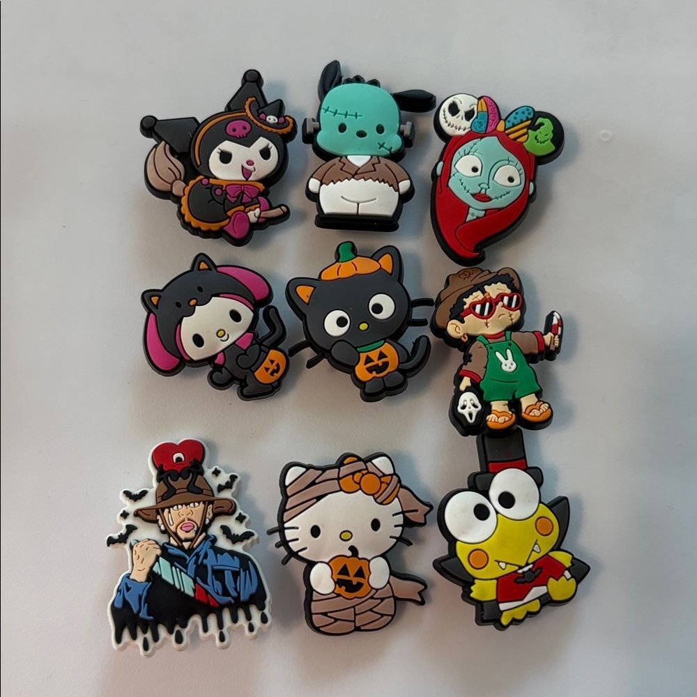 Halloween Cartoon Shoe Charms Set of 9
